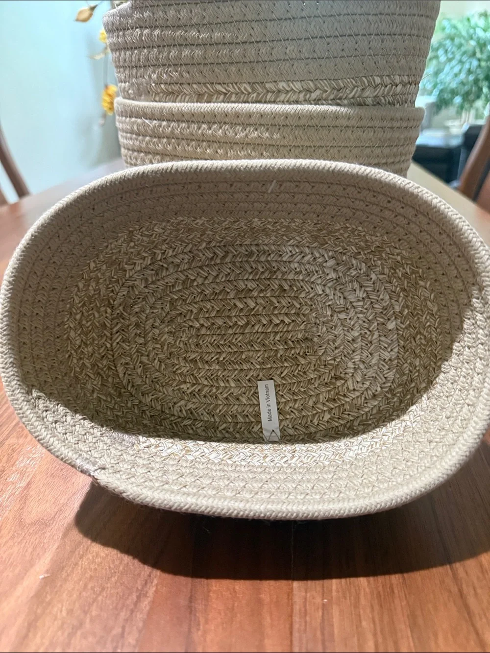 Brightroom Natural Beige Coiled Rope Gift Baskets Set of 4 NWT